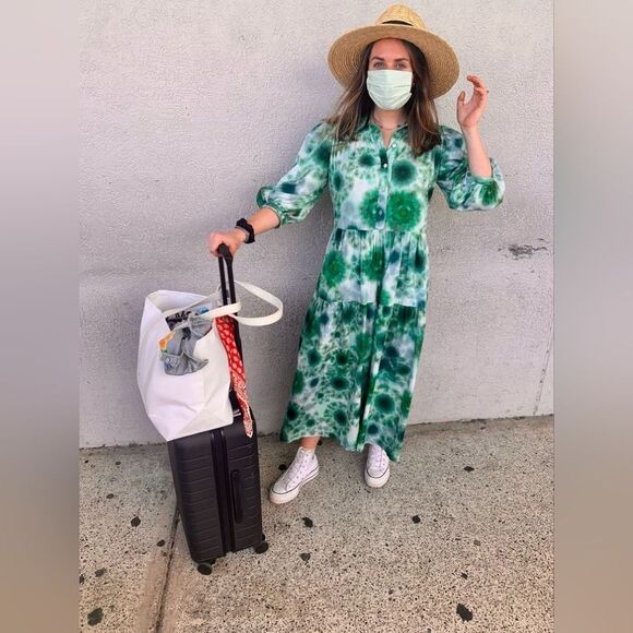 HUNTER BELL Blue Long Sleeve Puff Sundress - Picture 8 of 9